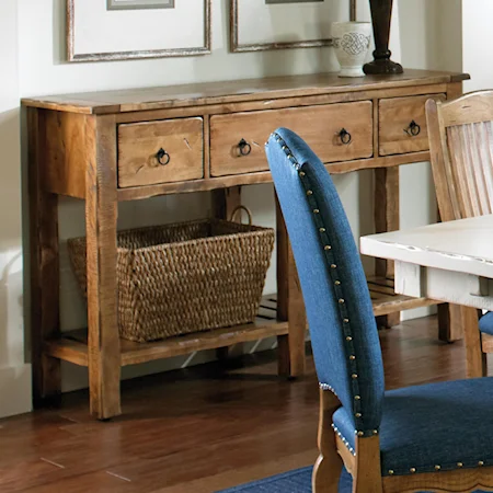 Customizable Buffet with 3 Drawers & Slat Shelf